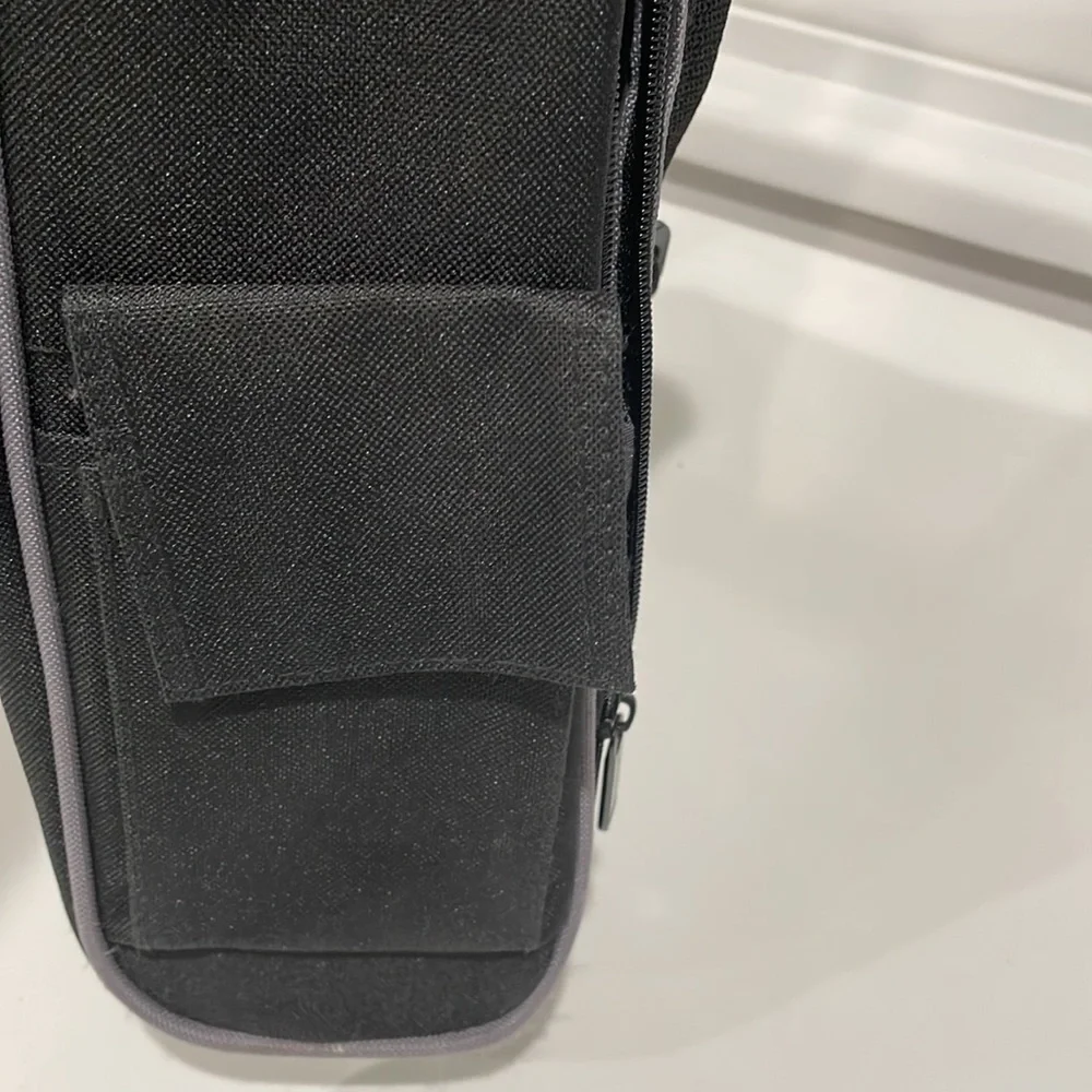 Black and grey canvas messenger bag. NWT